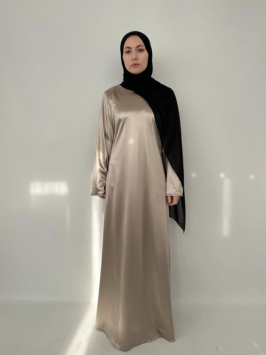 RAW SATIN VELVET DRESS