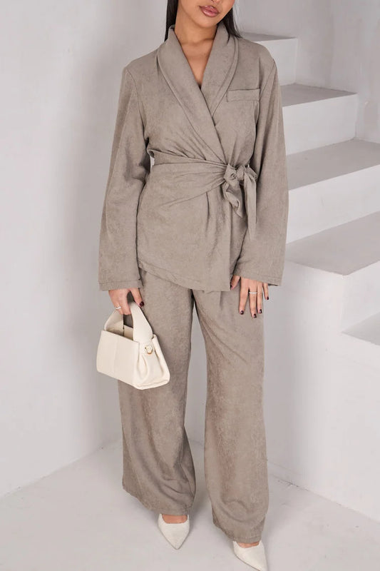 Ensemble 2 pièces blazer + pantalon kaki